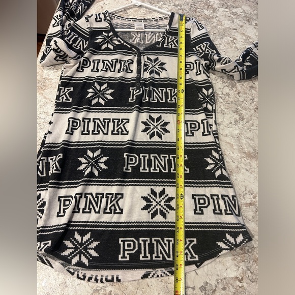 VS PINK Holiday Sleep Dress Shirt Fair Isle Large - Picture 8 of 10